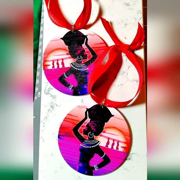 *HAPPY HOLIDAYS* New (Set of 2) Ornaments/Bag Tags/Keychains! Hand-painted Wood - Picture 7 of 7